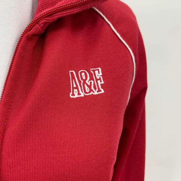 Vintage Abercrombie & Fitch Track Jacket Womens M Medium A&F Sleeve Logo Zip Up - Picture 4 of 14